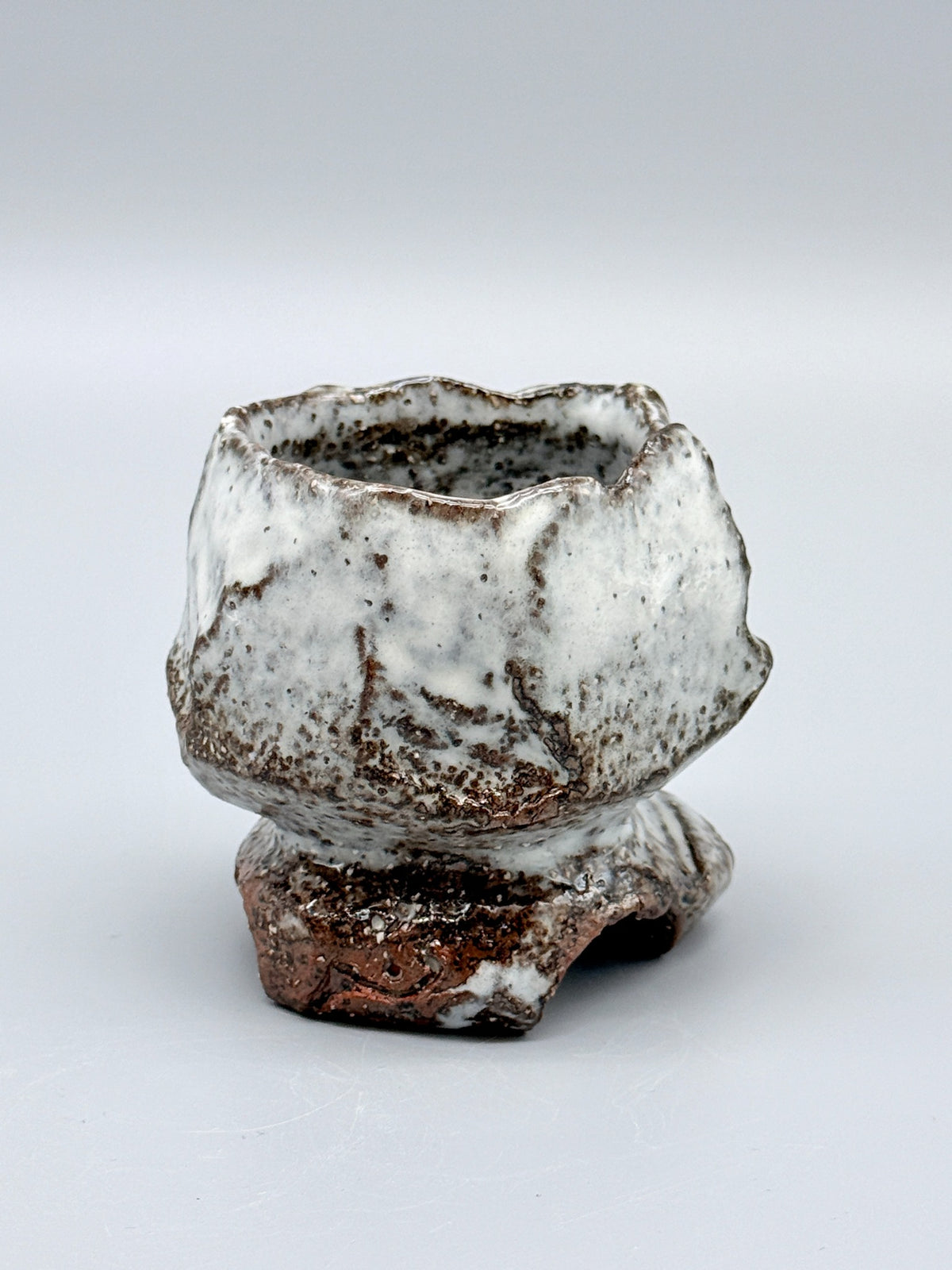 Hagi White Kurinuki High-Footed Cup