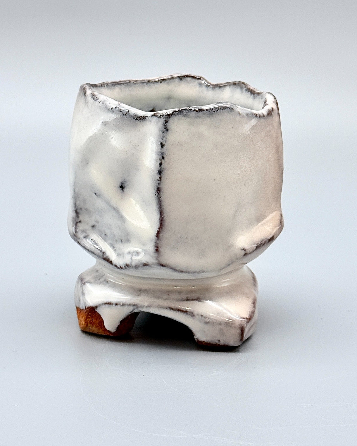 Hagi White Kurinuki High-Footed Cup
