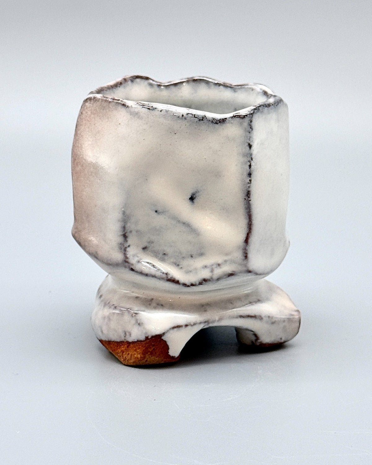 Hagi White Kurinuki High-Footed Cup