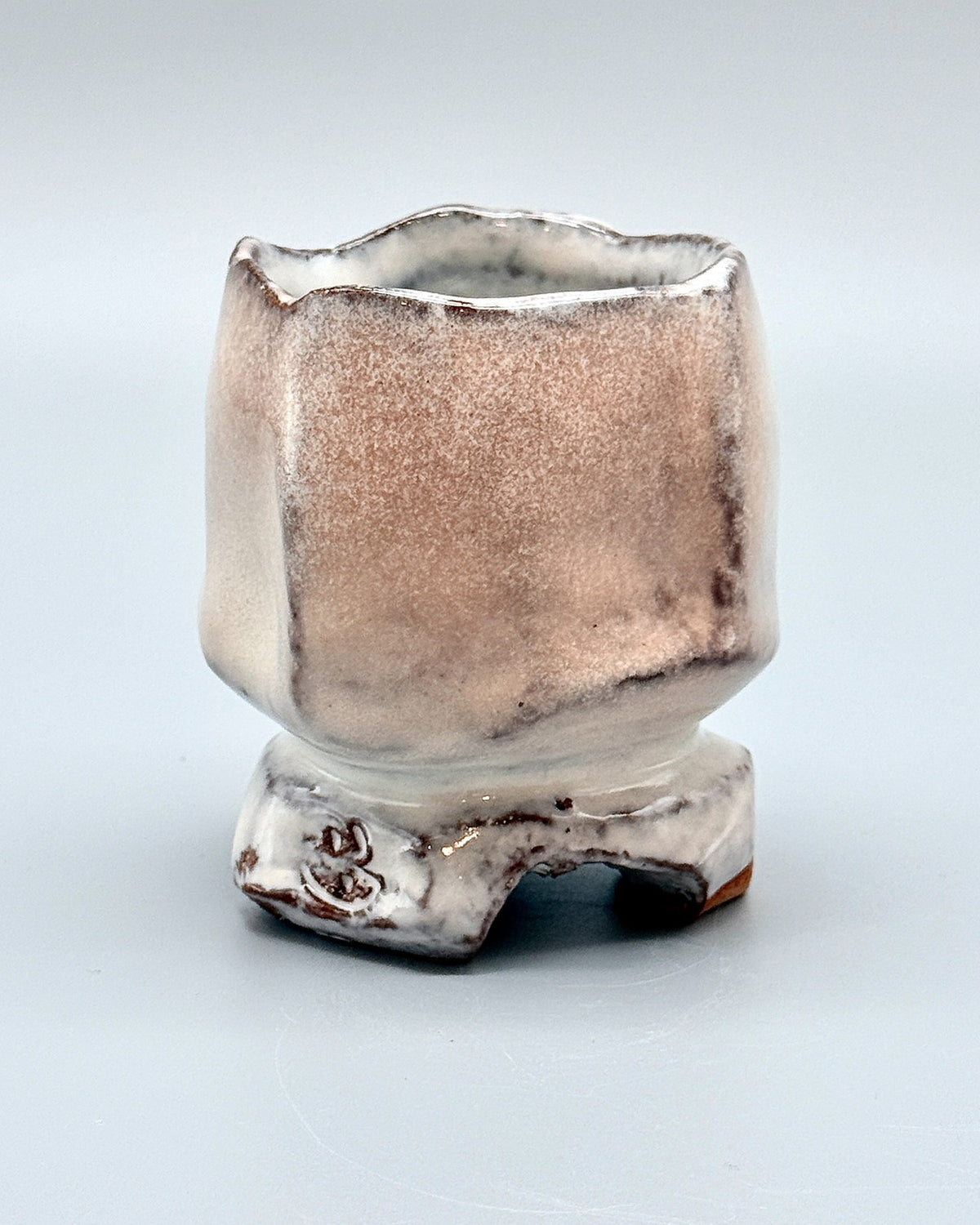 Hagi White Kurinuki High-Footed Cup